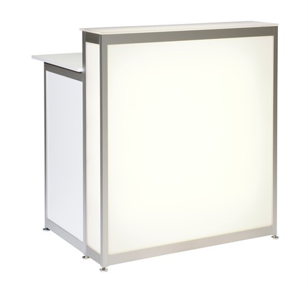 Disk, tvåplan med belysning, vit